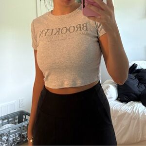 Hollister Light Gray Women's Crop Top